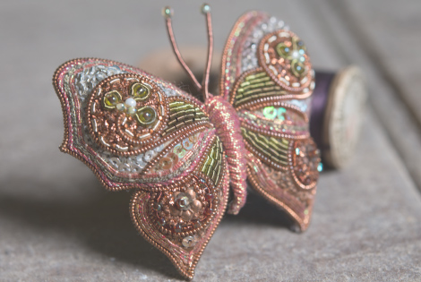 A photograph of a beautiful butterfly brooch created by Jenny Adin-Christie.