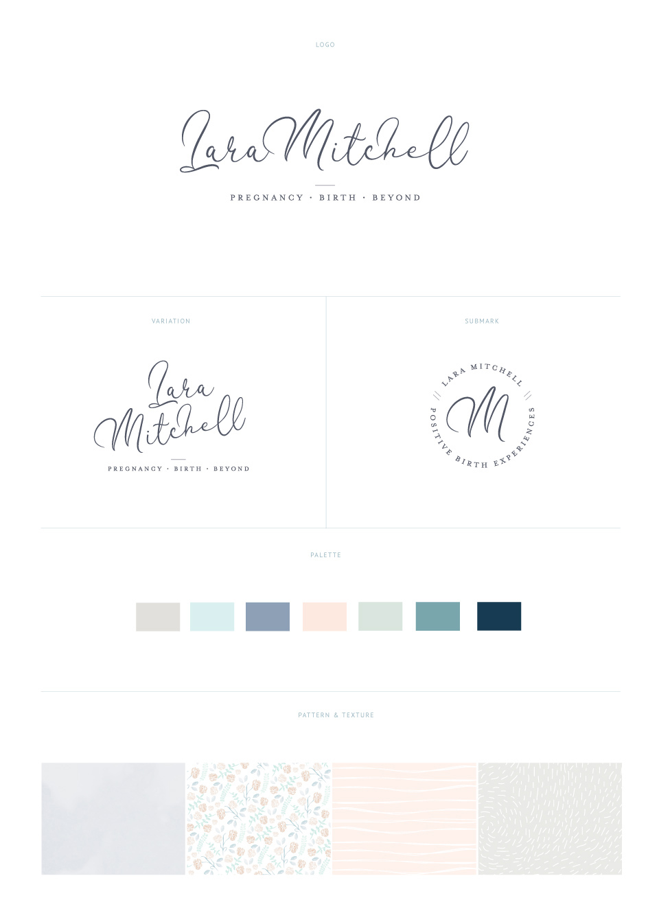 Branding designed by Leaff Design, for Lara Mitchell