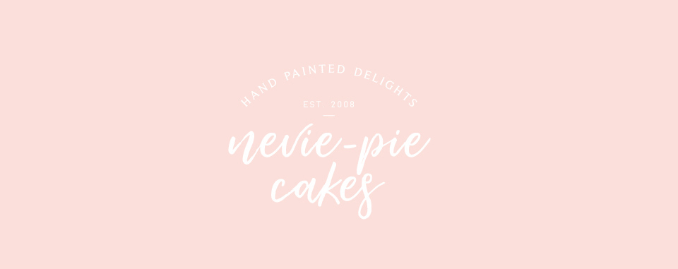 The logo designed by Leaff Design, for Nevie-Pie Cakes